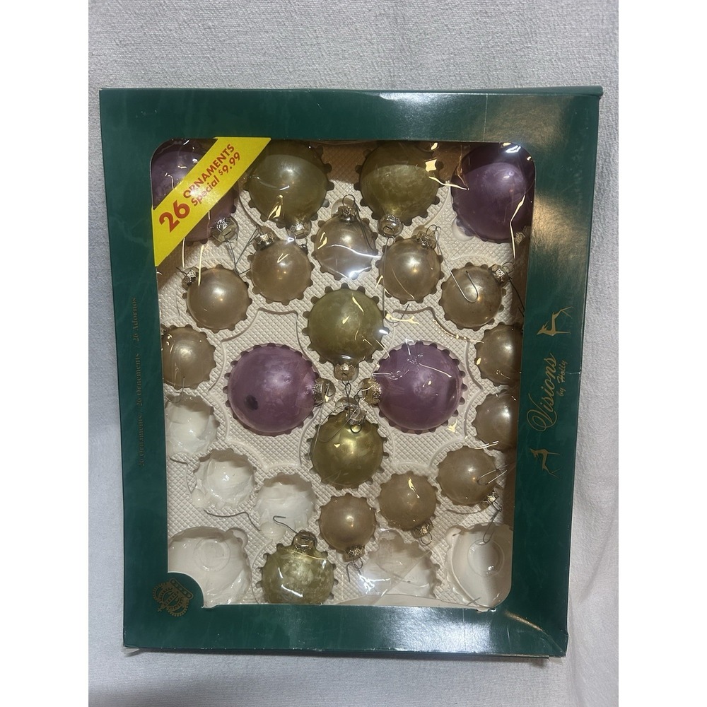 Visions By Holly Vintage Christmas Balls 2 Packs With Approx. 36 Ornaments
